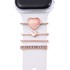 Microsonic Apple Watch 8 45mm Kordon Süsü Charm İnci Kalp Rose Gold 1
