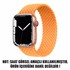 Microsonic Apple Watch Series 9 41mm Kordon Large Size 160mm Braided Solo Loop Band Turuncu 2
