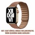 Microsonic Apple Watch Series 6 44mm Kordon Leather Link Band Kahverengi 2