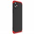 Microsonic Apple iPhone 12 Kılıf Double Dip 360 Protective Siyah Kırmızı 2