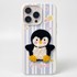 Microsonic Apple iPhone 12 Pro Kılıf Stitched Puppy Plush Çizgili Penguen 1