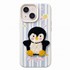 Microsonic Apple iPhone 14 Kılıf Stitched Puppy Plush Çizgili Penguen 1