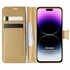 Microsonic Apple iPhone 14 Pro Max Kılıf Delux Leather Wallet Gold 1