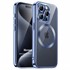 Microsonic Apple iPhone 15 Pro Kılıf MagSafe Luxury Electroplate Mavi 1