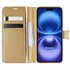 Microsonic Apple iPhone 16 Plus Kılıf Delux Leather Wallet Gold 1