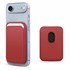 Microsonic Apple iPhone 17 Air Leather Wallet MagSafe Kırmızı 1