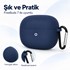 Microsonic Huawei FreeBuds 7 Mat Silikon Kılıf Mavi 5