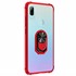 Microsonic Huawei Honor 10 Lite Kılıf Grande Clear Ring Holder Kırmızı 2