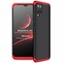Microsonic Samsung Galaxy A12 Kılıf Double Dip 360 Protective Siyah Kırmızı 1