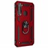 Microsonic Samsung Galaxy A21 Kılıf Military Ring Holder Kırmızı 2