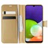 Microsonic Samsung Galaxy A22 4G Kılıf Delux Leather Wallet Gold 1