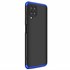 Microsonic Samsung Galaxy A22 Kılıf Double Dip 360 Protective Siyah Mavi 2