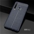 Microsonic Samsung Galaxy A9 2018 Kılıf Deri Dokulu Silikon Lacivert 3