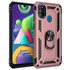 Microsonic Samsung Galaxy M21 Kılıf Military Ring Holder Rose Gold 1