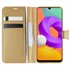 Microsonic Samsung Galaxy M22 Kılıf Delux Leather Wallet Gold 1