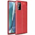 Microsonic Samsung Galaxy Note 20 Kılıf Deri Dokulu Silikon Kırmızı 1