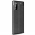 Microsonic Samsung Galaxy Note 20 Kılıf Deri Dokulu Silikon Siyah 2