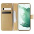 Microsonic Samsung Galaxy S22 Plus Kılıf Delux Leather Wallet Gold 1