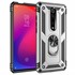 Microsonic Xiaomi Mi 9T Kılıf Military Ring Holder Gümüş 1