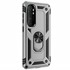 Microsonic Xiaomi Mi Note 10 Lite Kılıf Military Ring Holder Gümüş 2