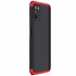 Microsonic Xiaomi Poco M3 Kılıf Double Dip 360 Protective Siyah Kırmızı 2