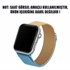 Microsonic Apple Watch SE 2022 40mm Kordon Dual Color Luxe Metal Twist Gold Mavi 2