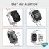 Microsonic Apple Watch SE 44mm Kordon Transparent Clear Band Siyah 4