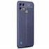 Microsonic Realme C21 Kılıf Deri Dokulu Silikon Lacivert 2