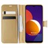 Microsonic Samsung Galaxy M12 Kılıf Delux Leather Wallet Gold 1