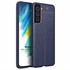 Microsonic Samsung Galaxy S21 FE Kılıf Deri Dokulu Silikon Lacivert 1