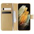 Microsonic Samsung Galaxy S21 Ultra Kılıf Delux Leather Wallet Gold 1