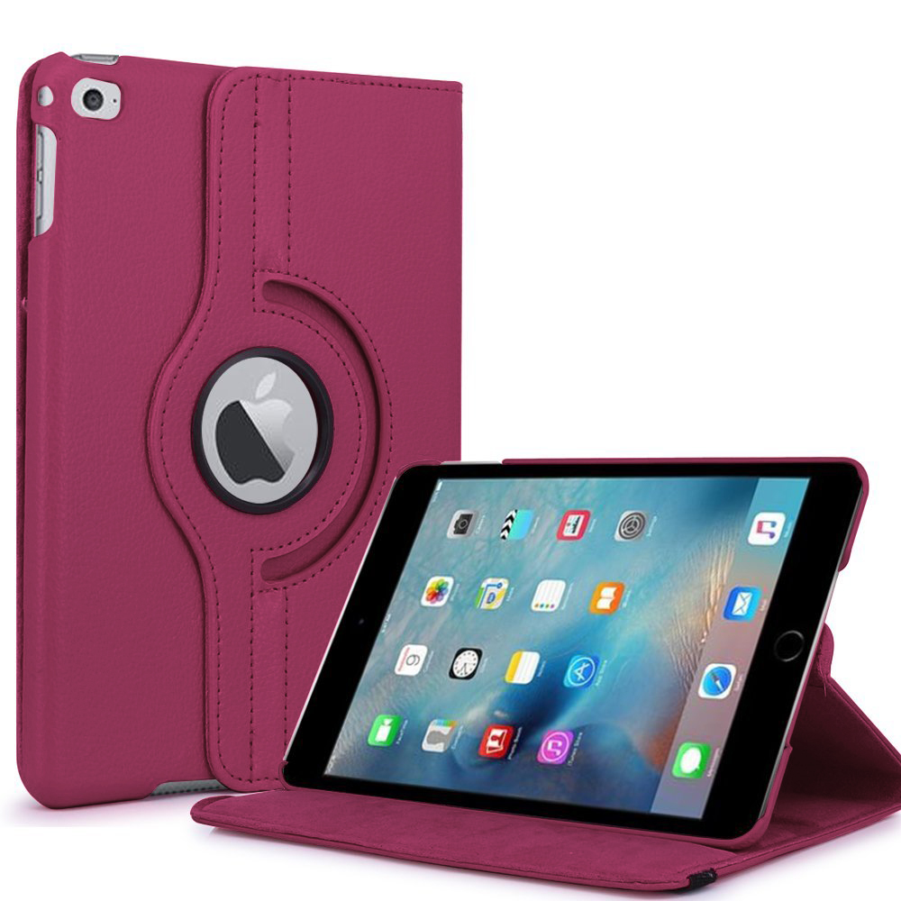 Microsonic iPad Mini 4 Kılıf 360 Dönerli Stand Deri Mor