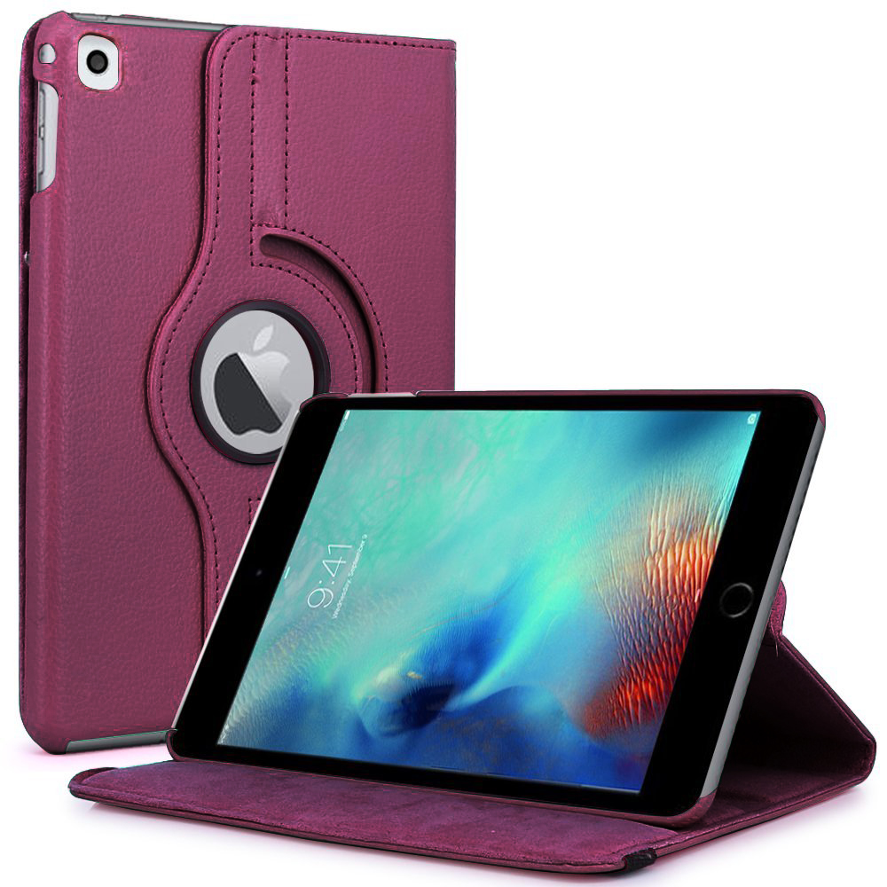 Microsonic iPad Pro 9 7 Kılıf 360 Dönerli Stand Deri Mor