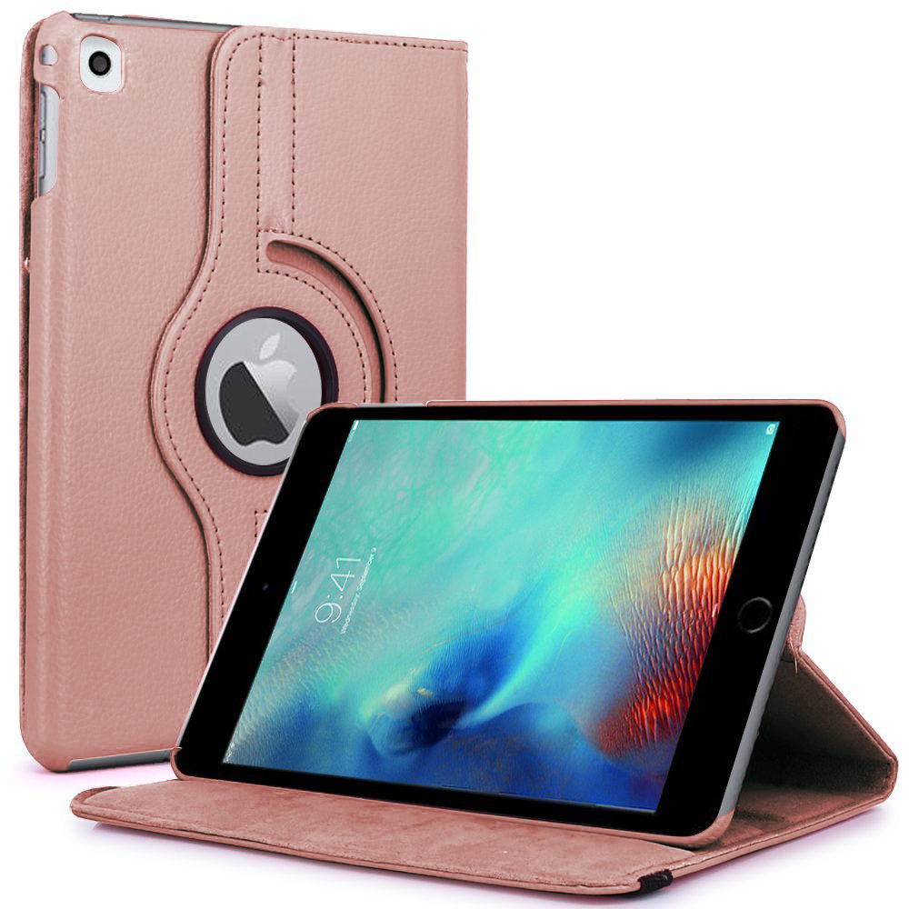 Microsonic iPad Pro 9 7 Kılıf 360 Dönerli Stand Deri Rose Gold