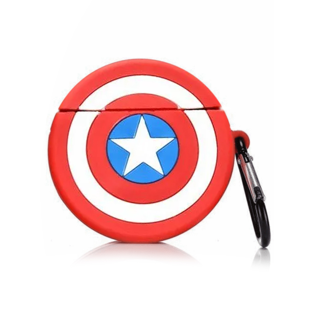 Microsonic AirPods 1 Nesil 2 Nesil Kılıf Cartoon Figürlü Silikon Captain America