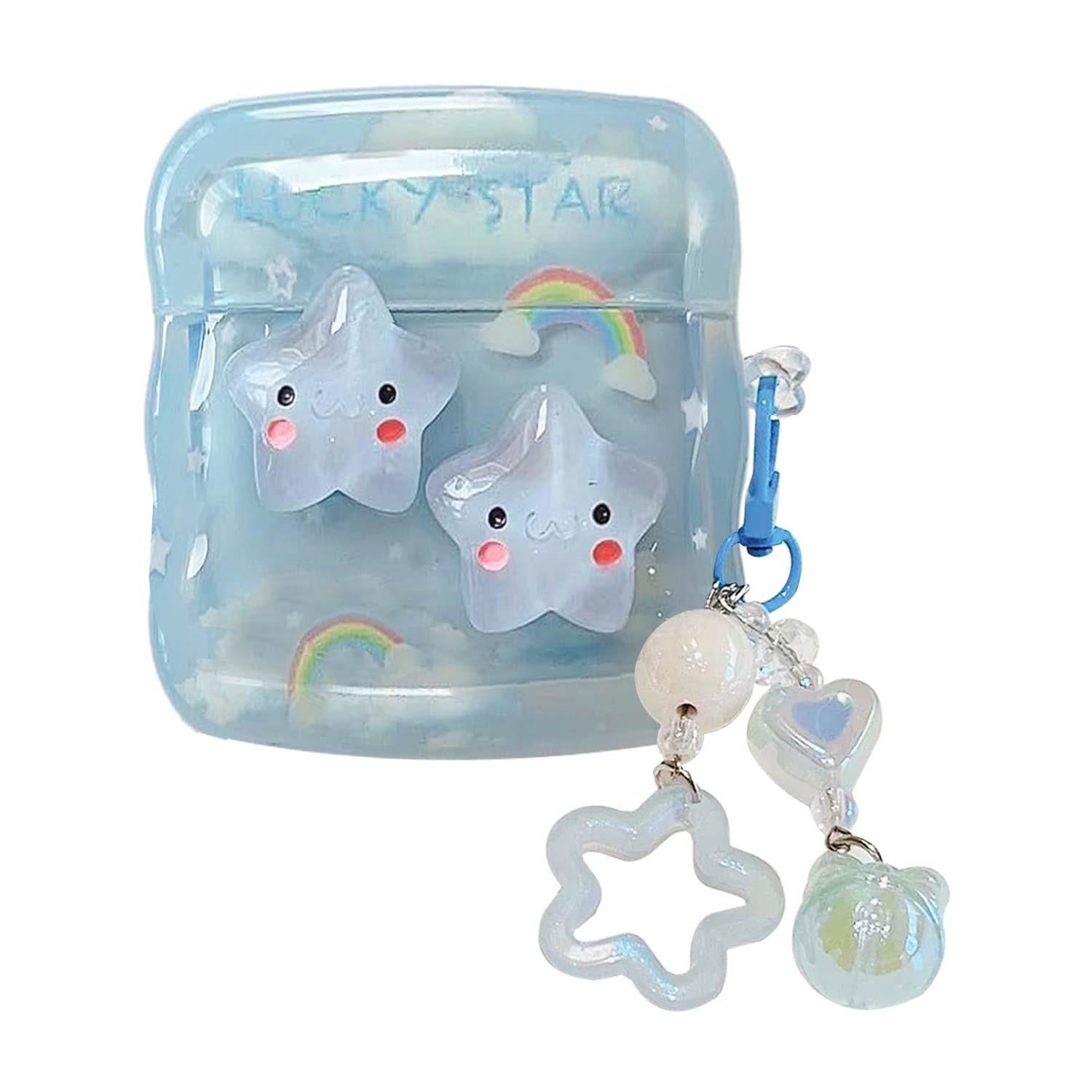 Microsonic AirPods 1 Nesil 2 Nesil Kılıf Figure Series LuckyStar Mavi