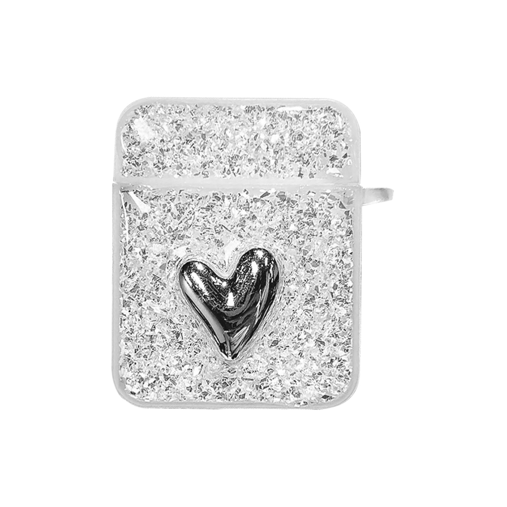 Microsonic AirPods 1 Nesil 2 Nesil Kılıf Glitter Shiny Gümüş