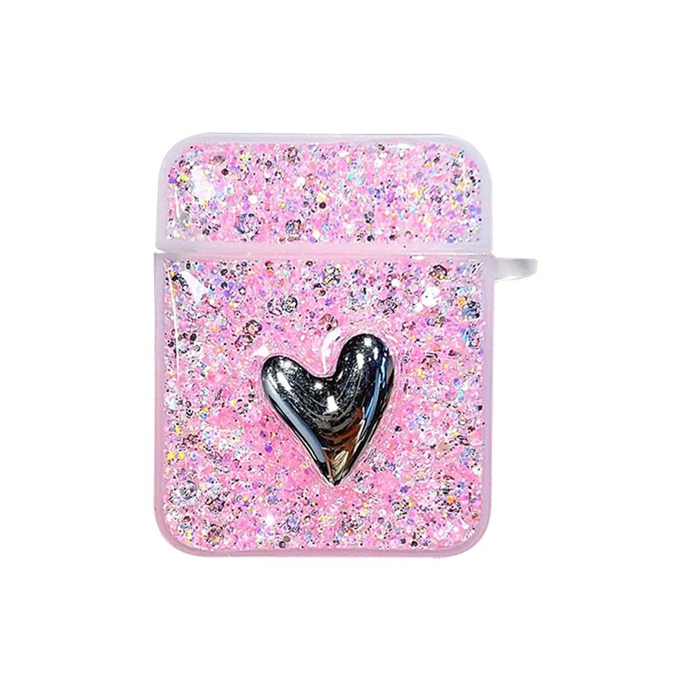 Microsonic AirPods 1 Nesil 2 Nesil Kılıf Glitter Shiny Pembe