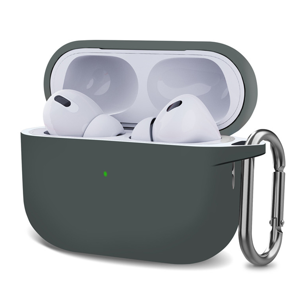 Microsonic AirPods Pro 2 Nesil Kılıf Askılı Mat Silikon Koyu Gri