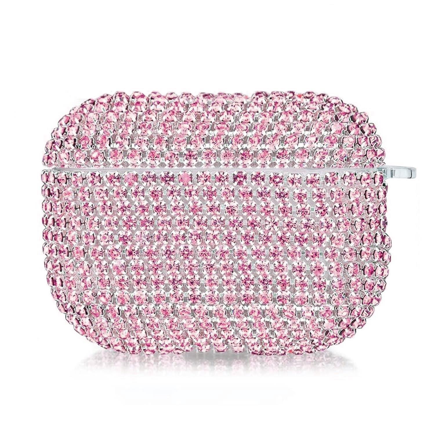 Microsonic Airpods 4 Nesil ANC Kılıf Diamond Swarovski Görünümlü Taşlı Pembe