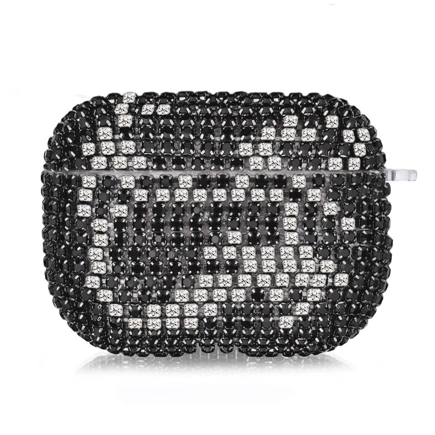 Microsonic Airpods 4 Nesil ANC Kılıf Diamond Swarovski Görünümlü Taşlı Siyah