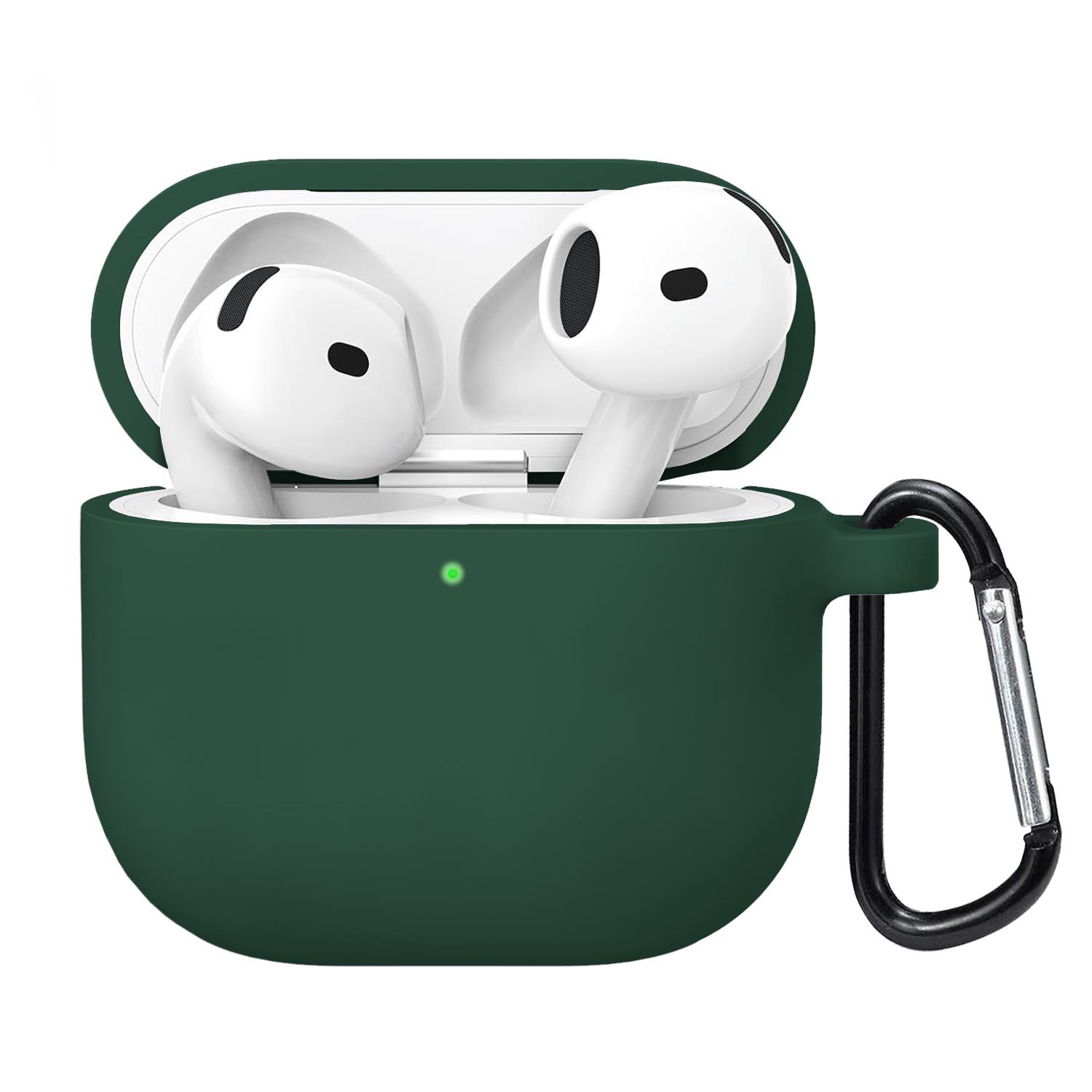 Microsonic Airpods 4 Nesil ANC Liquid Silicone Lansman Koyu Yeşil
