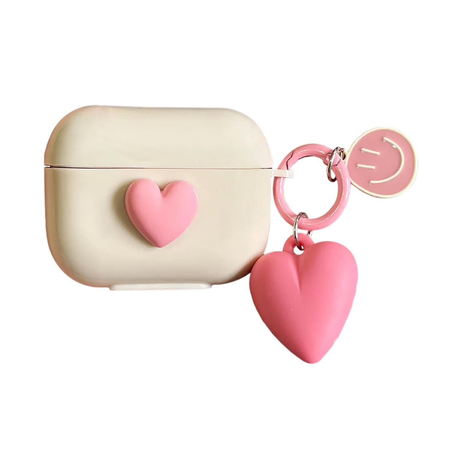 Microsonic Airpods Pro 3 Kılıf Süslü Kalp Desenli Rose Gold