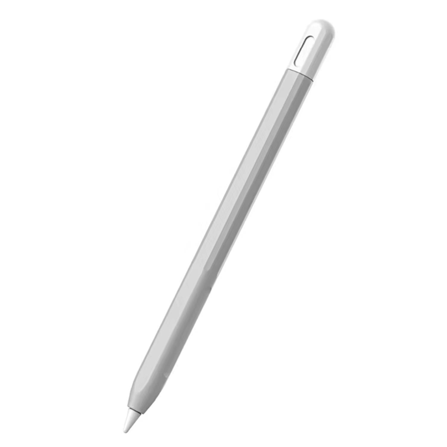 Microsonic Apple Pencil Pro Kılıf Mat Silikon Beyaz Gri