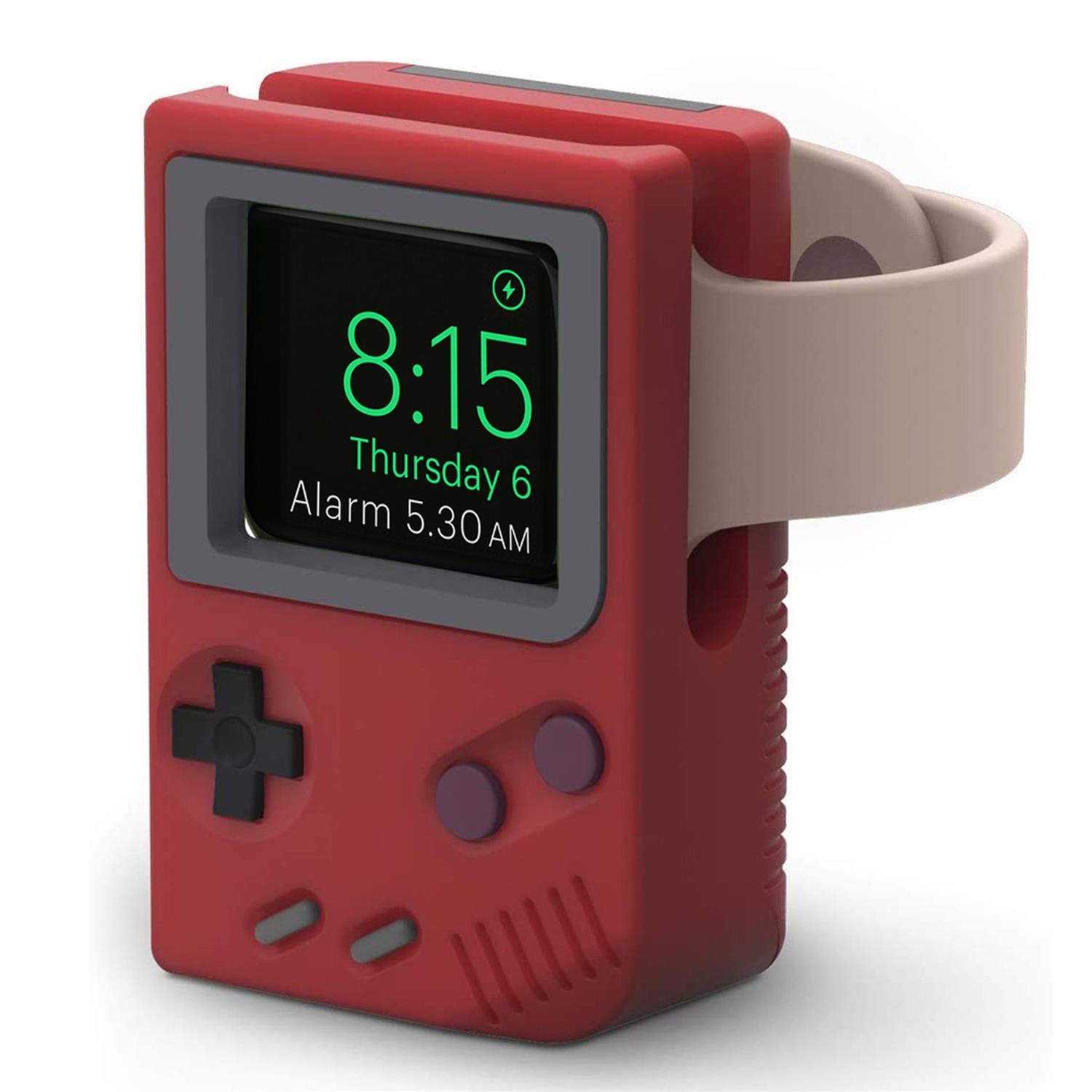 Microsonic Apple Watch 9 41mm Masaüstü Şarj Standı Gameboy Kırmızı