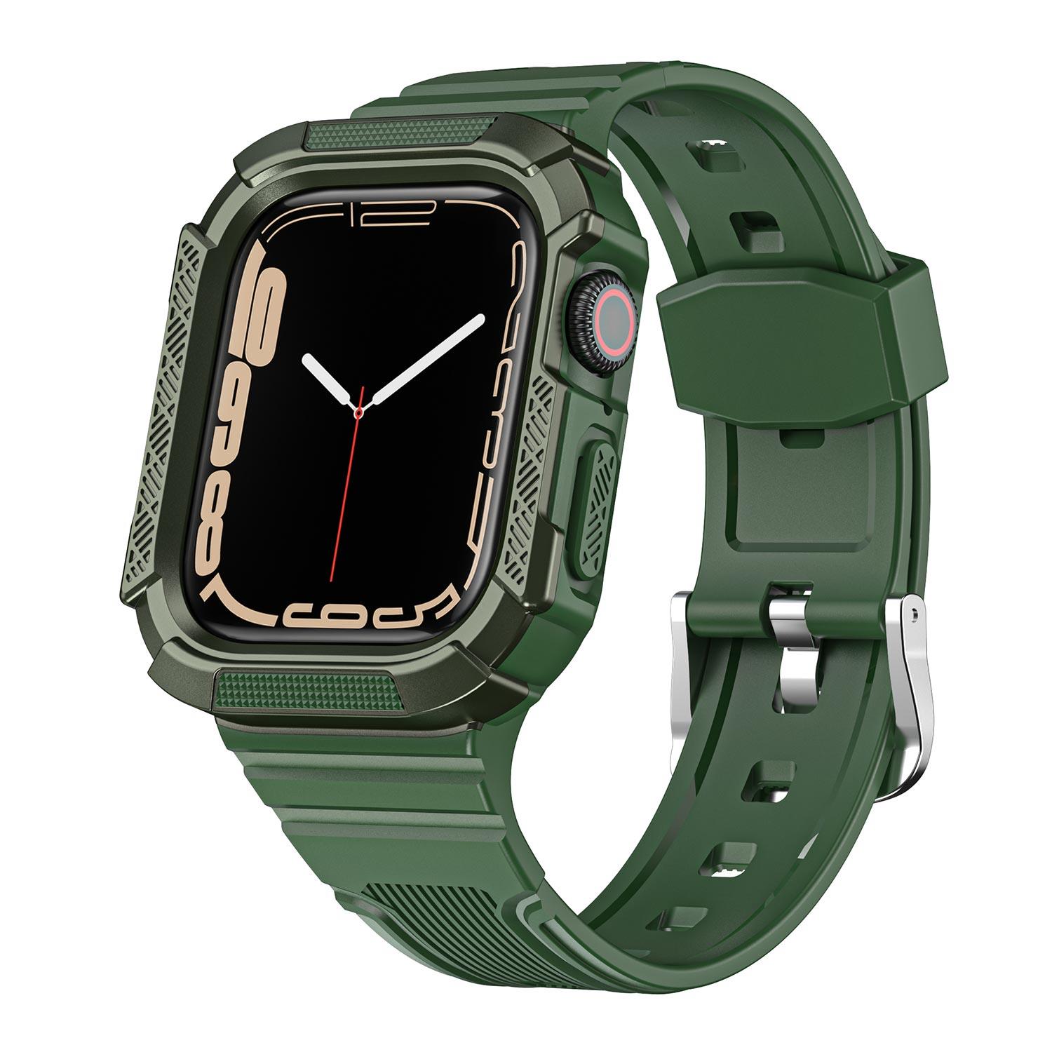 Microsonic Apple Watch 9 45mm Kordon Dual Apex Resist Yeşil