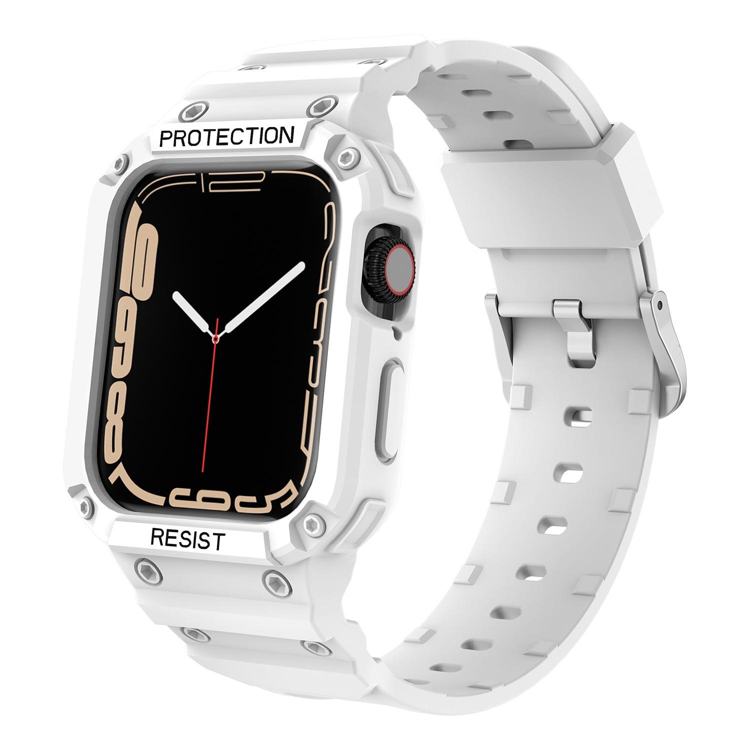 Microsonic Apple Watch 9 45mm Kordon Single Apex Resist Beyaz