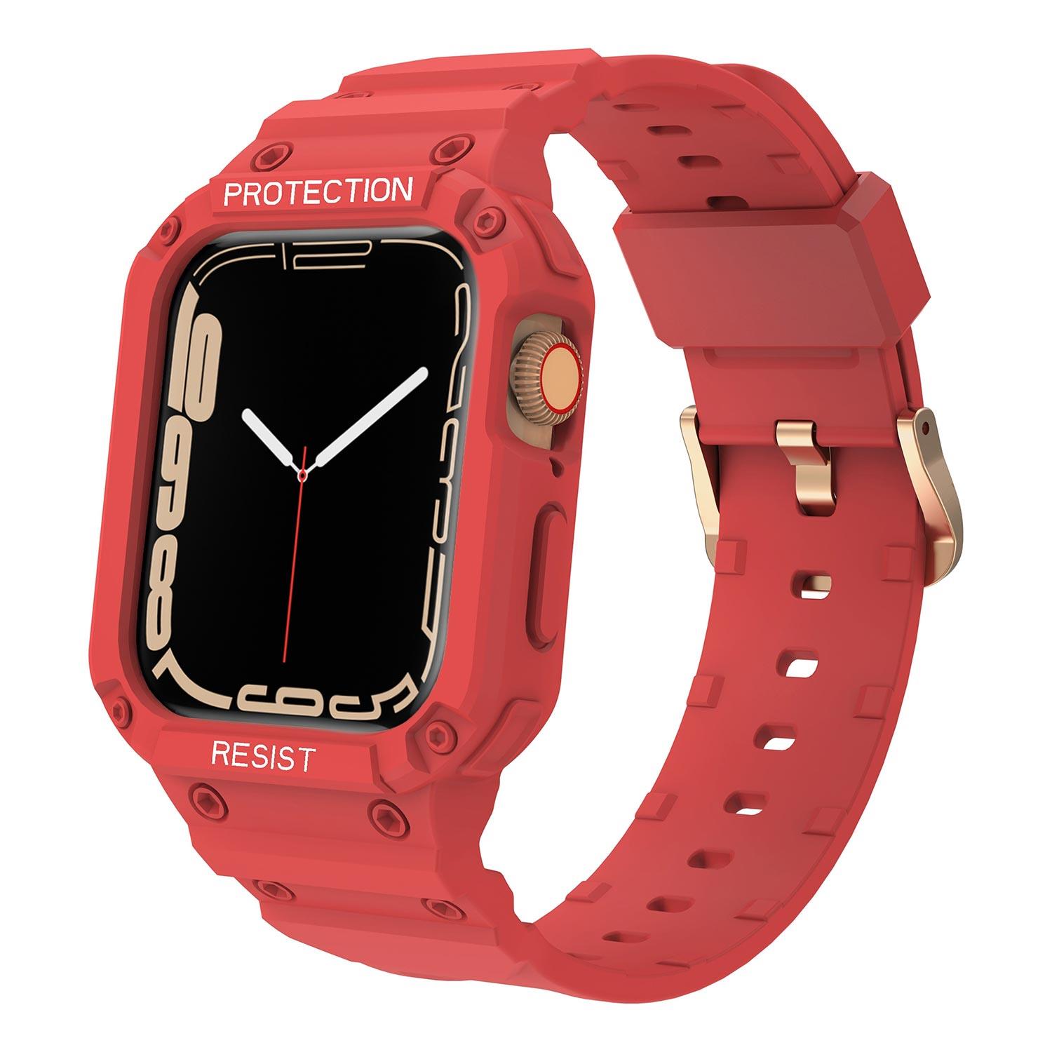 Microsonic Apple Watch 7 45mm Kordon Single Apex Resist Kırmızı