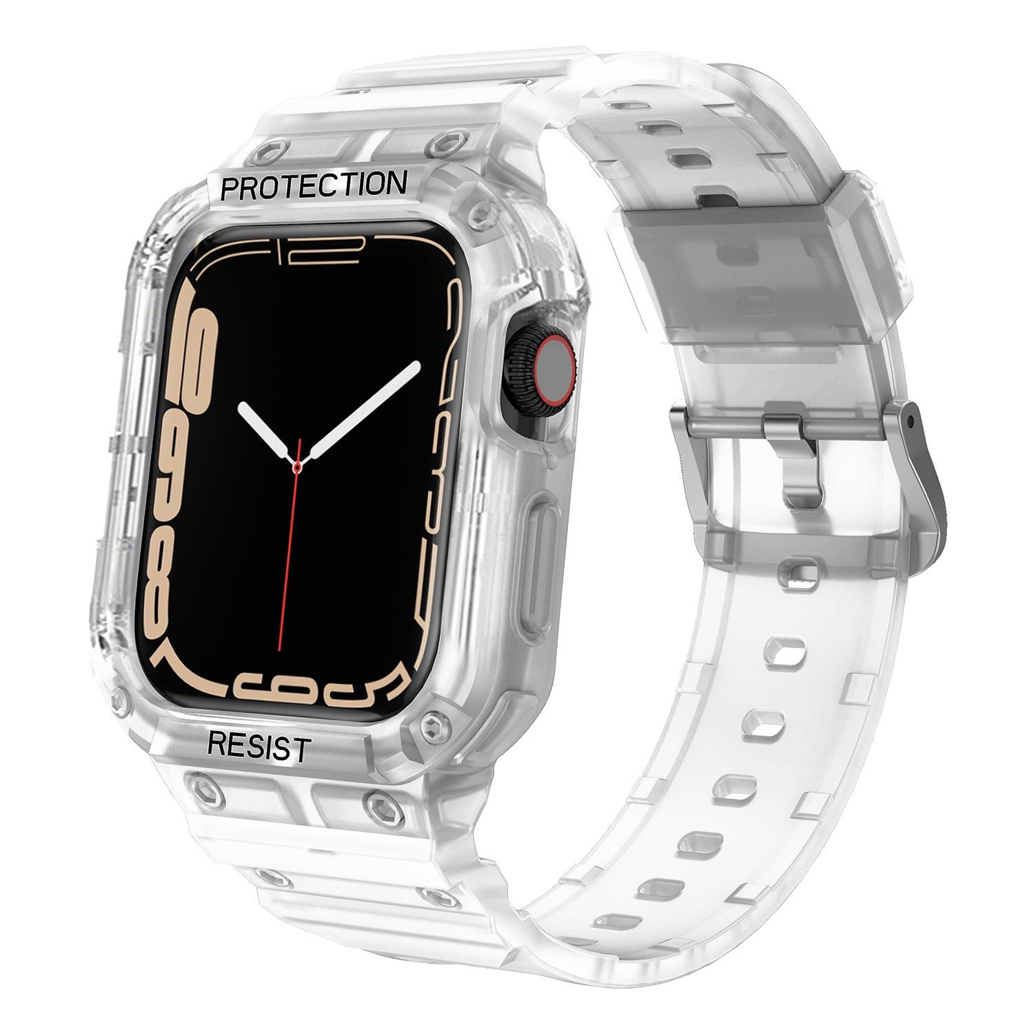 Microsonic Apple Watch 9 45mm Kordon Single Apex Resist Şeffaf