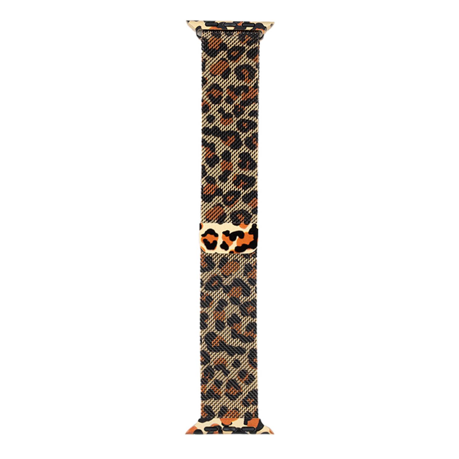 Microsonic Apple Watch Series 10 46mm Kordon Luxe Metal Leopard Gold